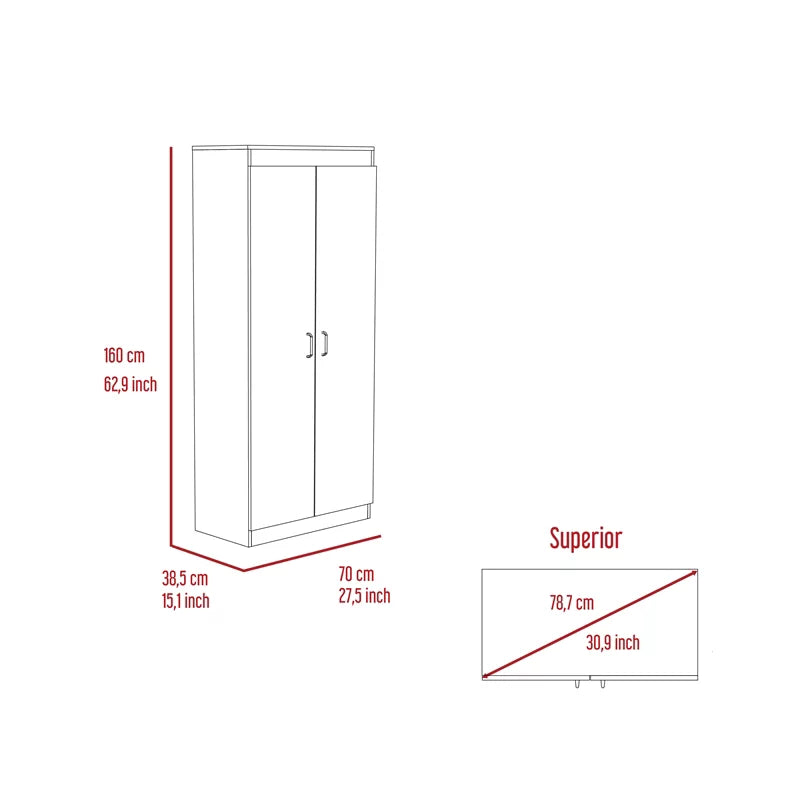 White 5-Shelf Engineered Wood Pantry Cabinet I5762