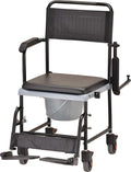 Hammertone Transport Chair Commode with Locking Wheels and Removable Padded Seat T184