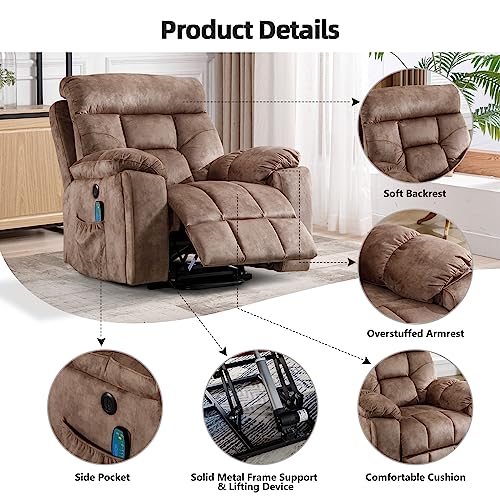 Camel Large Power Lift Recliner Chair with Massage and Heat M111611