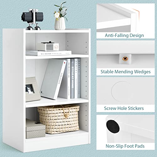 Black 3 Shelf Bookcase with Adjustable Shelves O600336