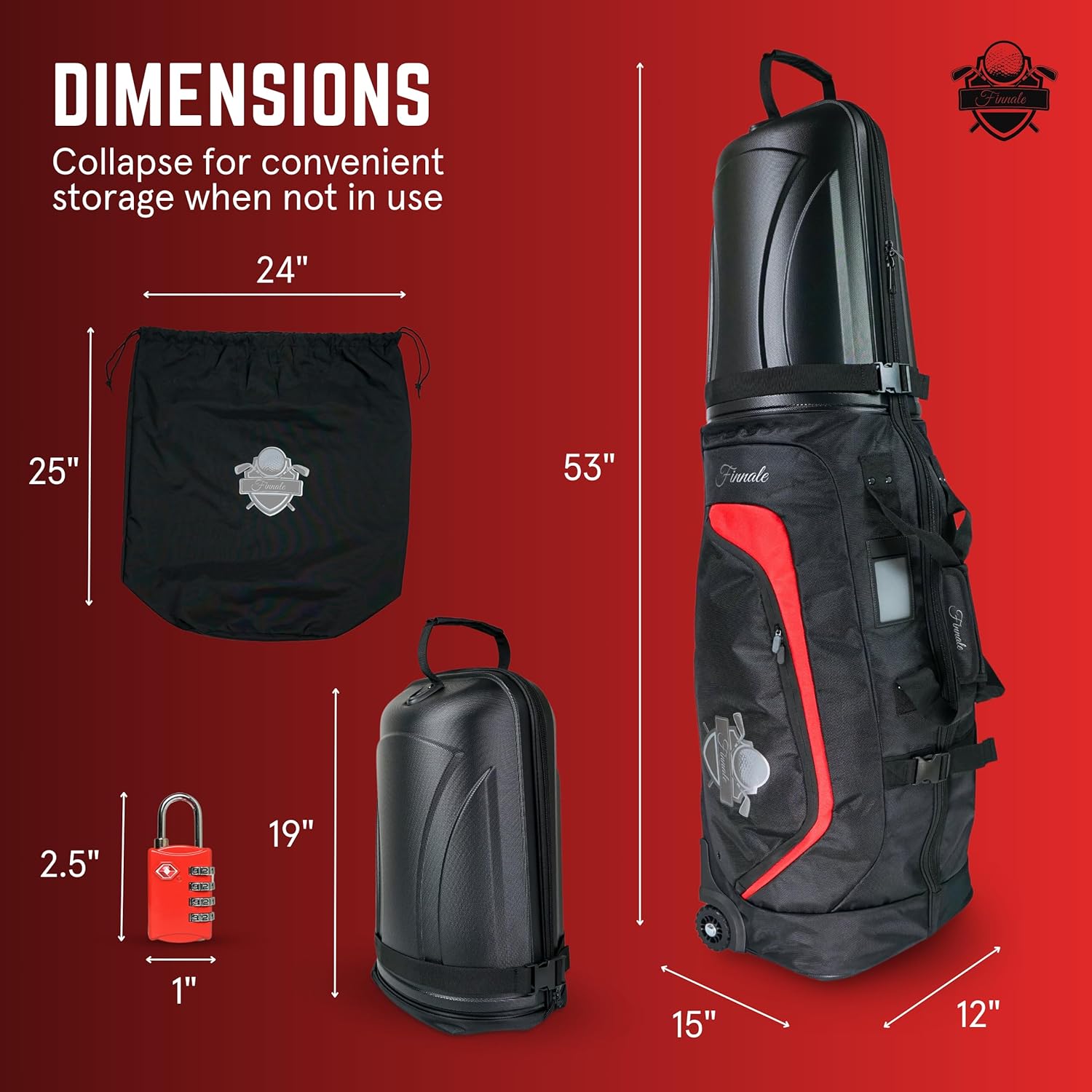 Golf Travel Bag with Hard Case Top and TSA Lock K3952