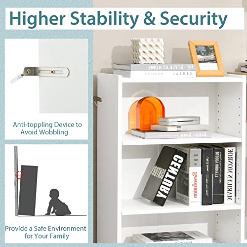Black 3 Shelf Bookcase with Adjustable Shelves O600336