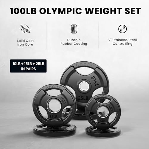 2.5-45LB Rubber Olympic Grip Weight Plates M82993