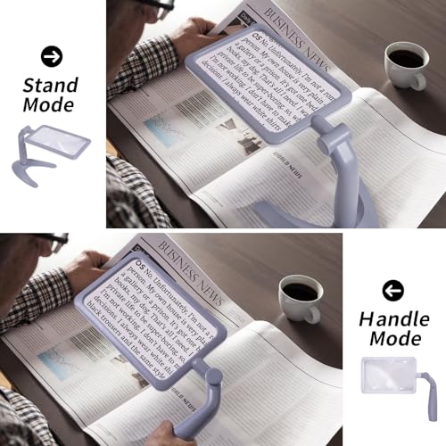 5X Folding Handheld Rectangular Magnifier with 48 Lights N266