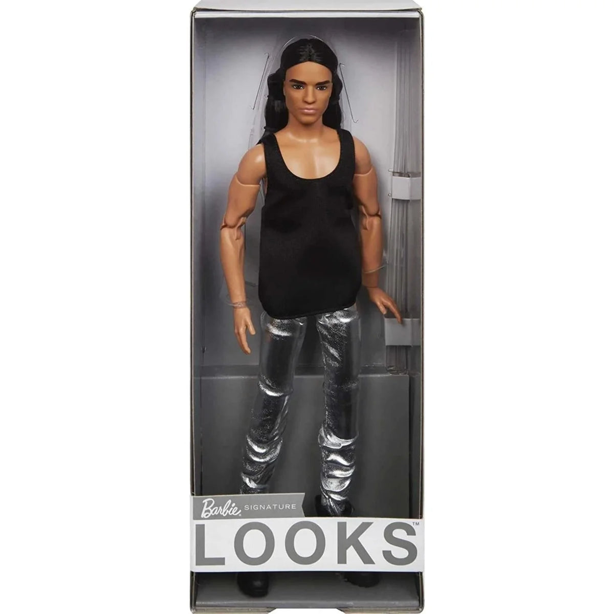 Ken Doll with Long Brown Hair & Metallic Silvery Pants G13796