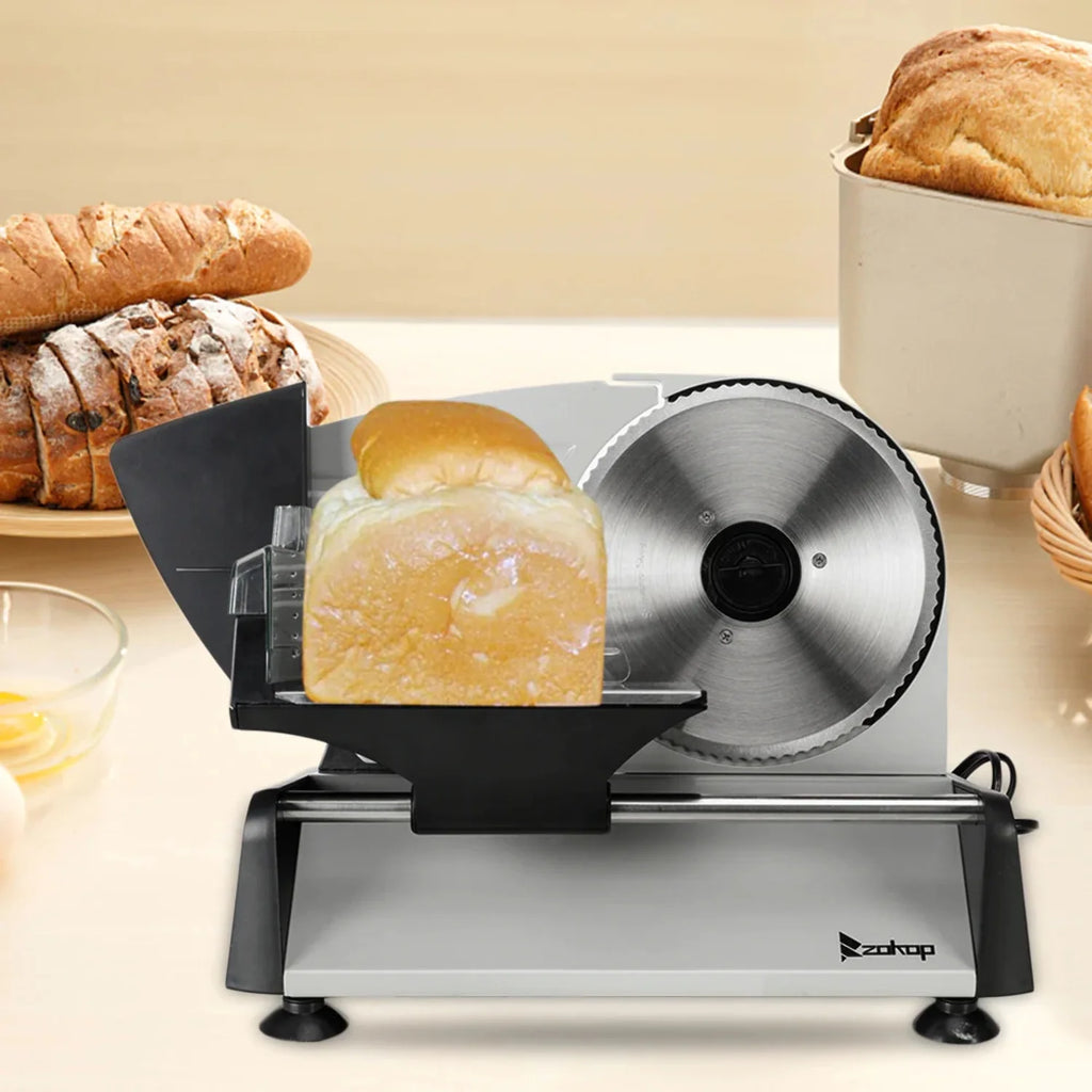 Electric Deli Food Slicer with Removable 7.5'' Serrated & Stainless Steel Blade Y9026