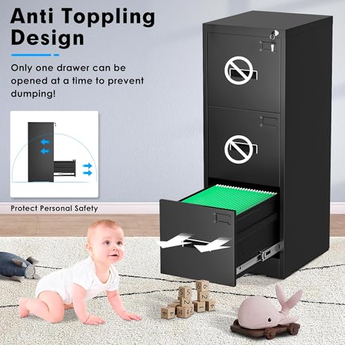 Black 2 Drawer Locking Metal File Cabinet R569000
