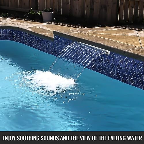 Stainless Steel Rectangular Pool Waterfall Spillway 17.7 Inch D560