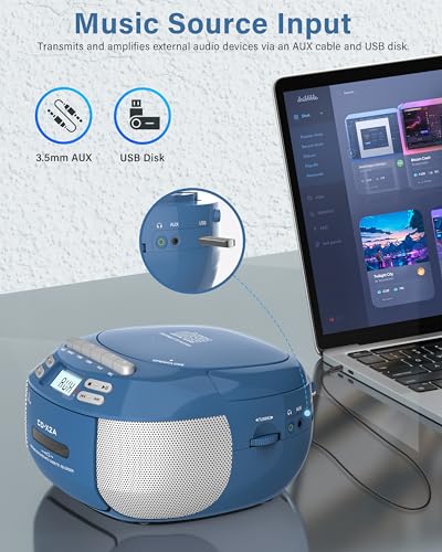 Boombox CD Player Cassette Player AM FM Radio with Bluetooth N900