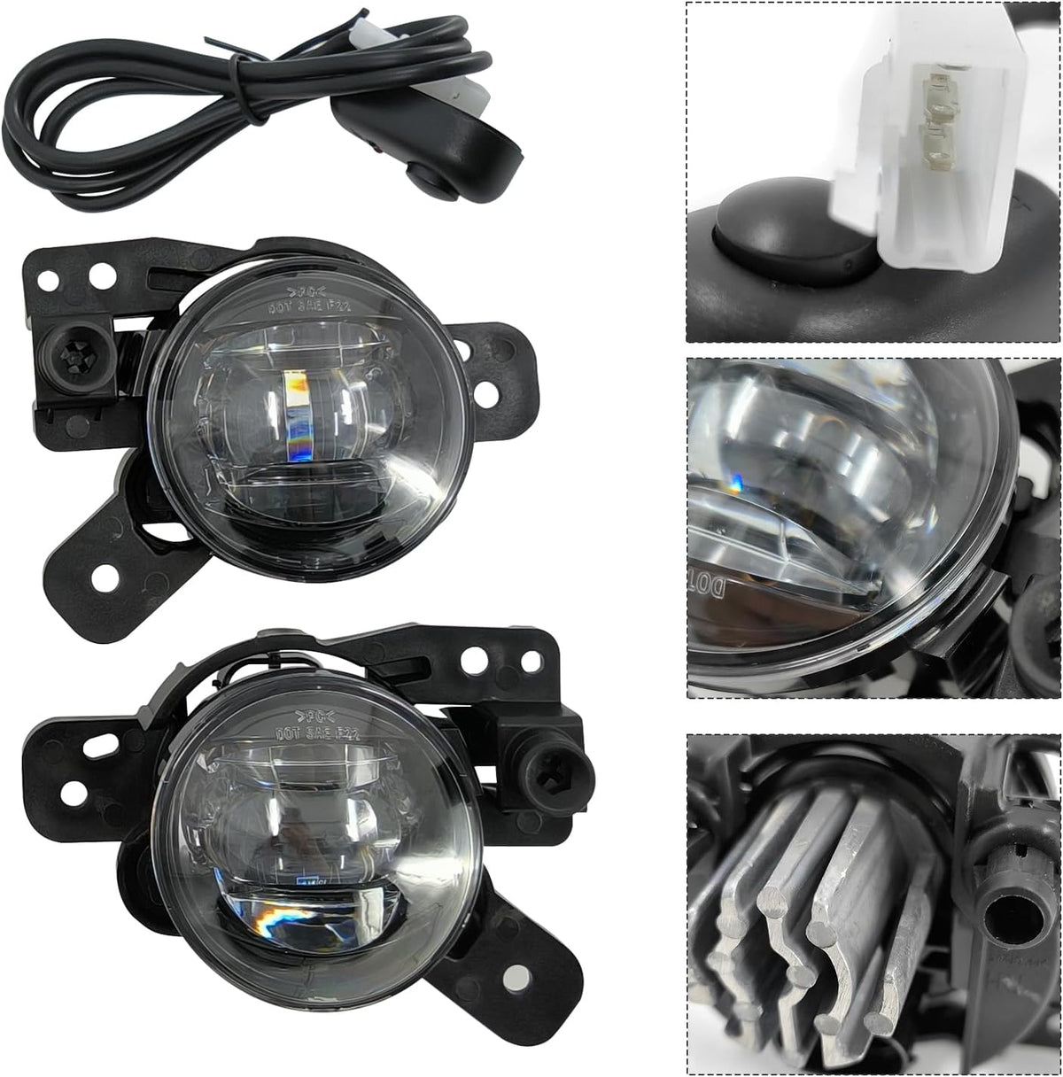 Front Fog Light Assembly with Bezel Cover and Harness for Chevy Colorado 2023 2024 F32078