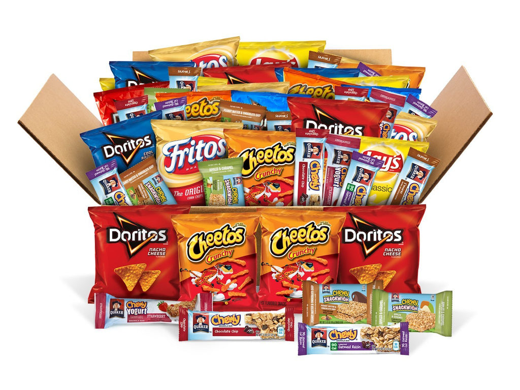 50 Count Variety Box of Chips, Snacks, and Chewy Bars K547472