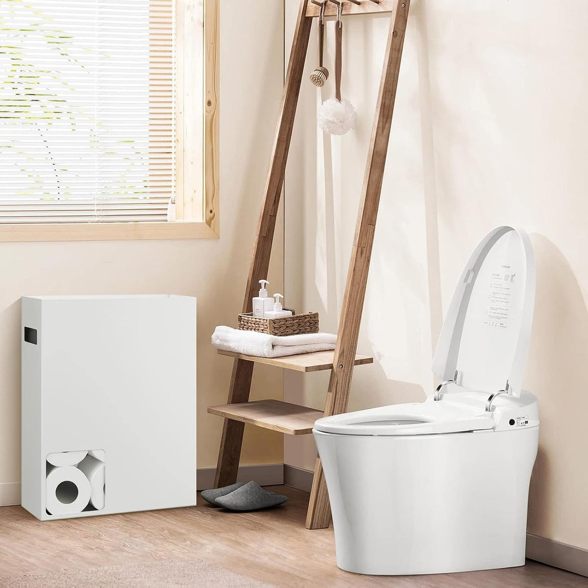 White Toilet Paper Storage Organizer T815