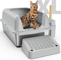 Extra Large Stainless Steel Cat Litter Box with Lid Z185