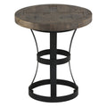 Solid Reclaimed Wood and Black Metal End Table F4975