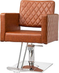 Brown Hydraulic Barber Chair with Aluminium Alloy Footrest Z909368