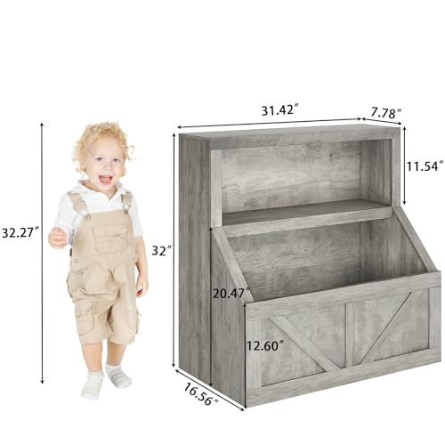 Wooden Kids Bookshelf and Toy Storage M99245