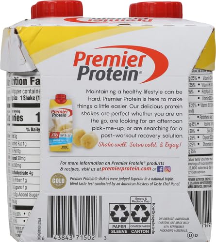 30g Shakes Bananas and Cream, 44 Fl Oz, Pack of 4 I8922