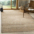 Natural & Blue Handmade Jute Accent Rug F402