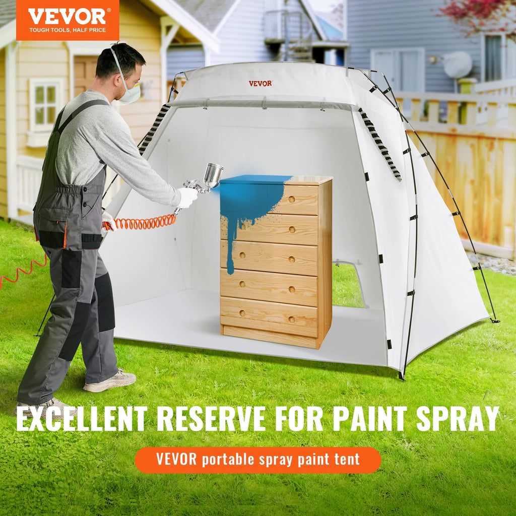 Portable Paint Booth with Built-in Floor & Mesh Screen, 7.5x5.2x5.2ft M6987