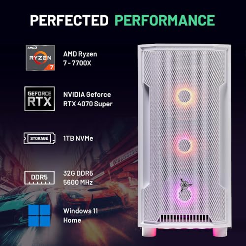 Ryzen 7 7700X RTX 4070 Super 12GB 1TB SSD 32GB DDR5 RAM Gaming PC Desktop M84817