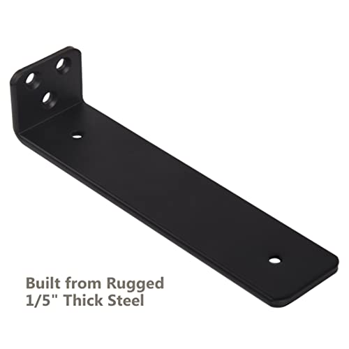 Black Powder Coated Steel Floating Shelf Brackets 4-Pack T17495