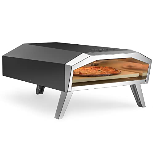 Electric Pizza Oven with 12 Inch Ceramic Stone, Stainless Steel D504255