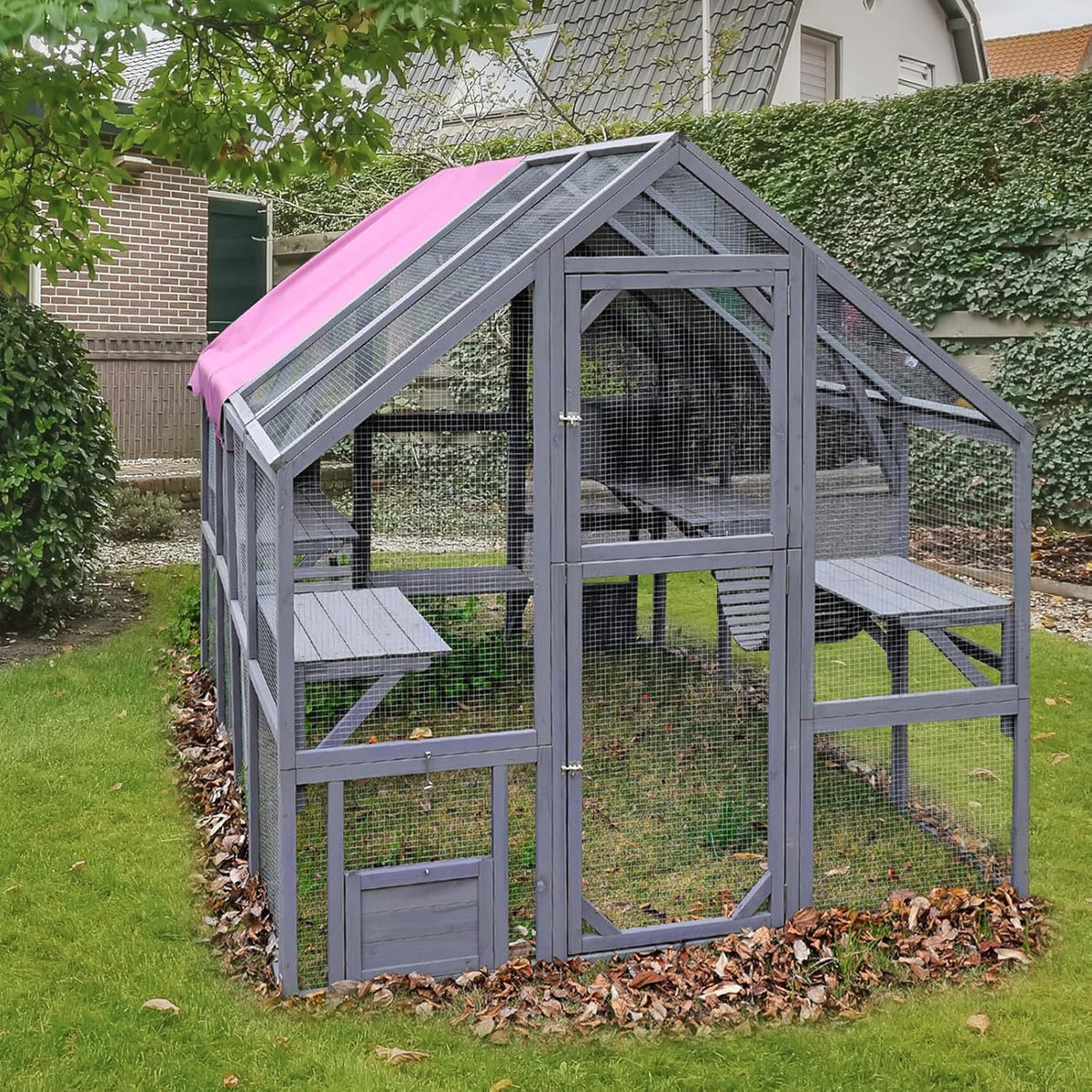 Large Catio Outdoor Cat Enclosure with Waterproof Roof L87602