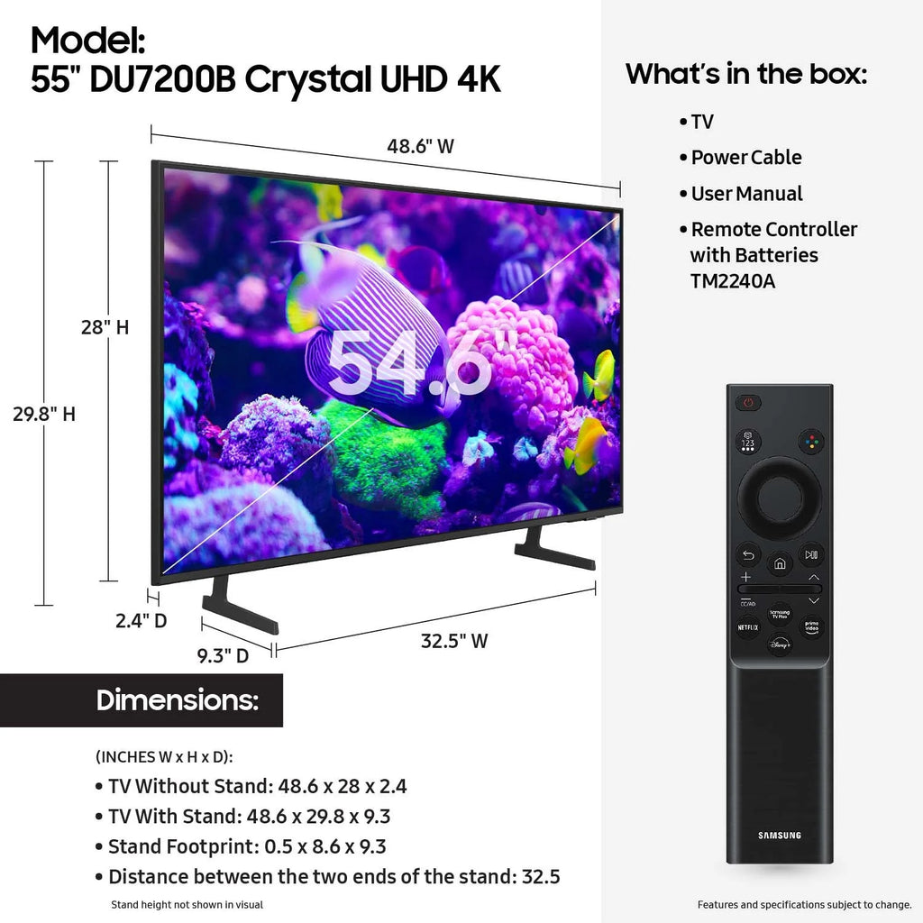55" Crystal UHD 4K Smart TV U254