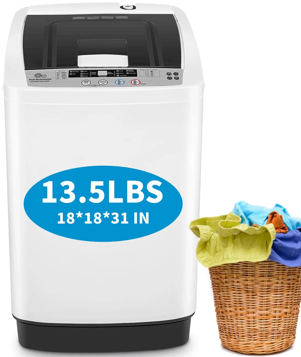 17.8 lb. Capacity Portable Washer and Dryer Combo with Clear Lid R329694