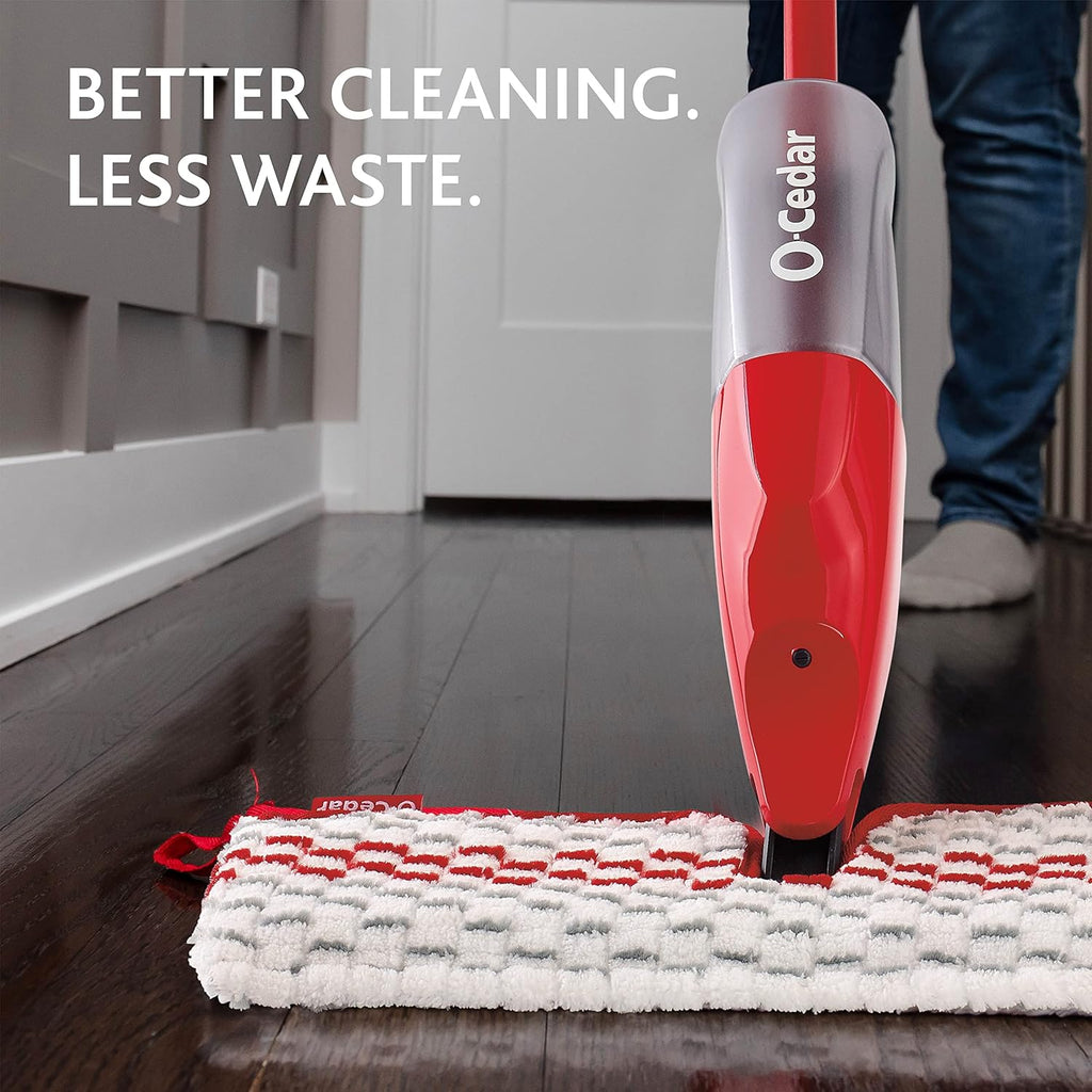 Red Microfiber Spray Mop with 4 Extra Refills H616