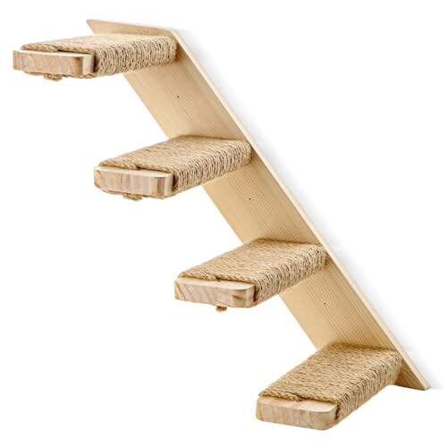 2 Pack 4 Steps Cat Wall Shelves with Sisal Rope S465239