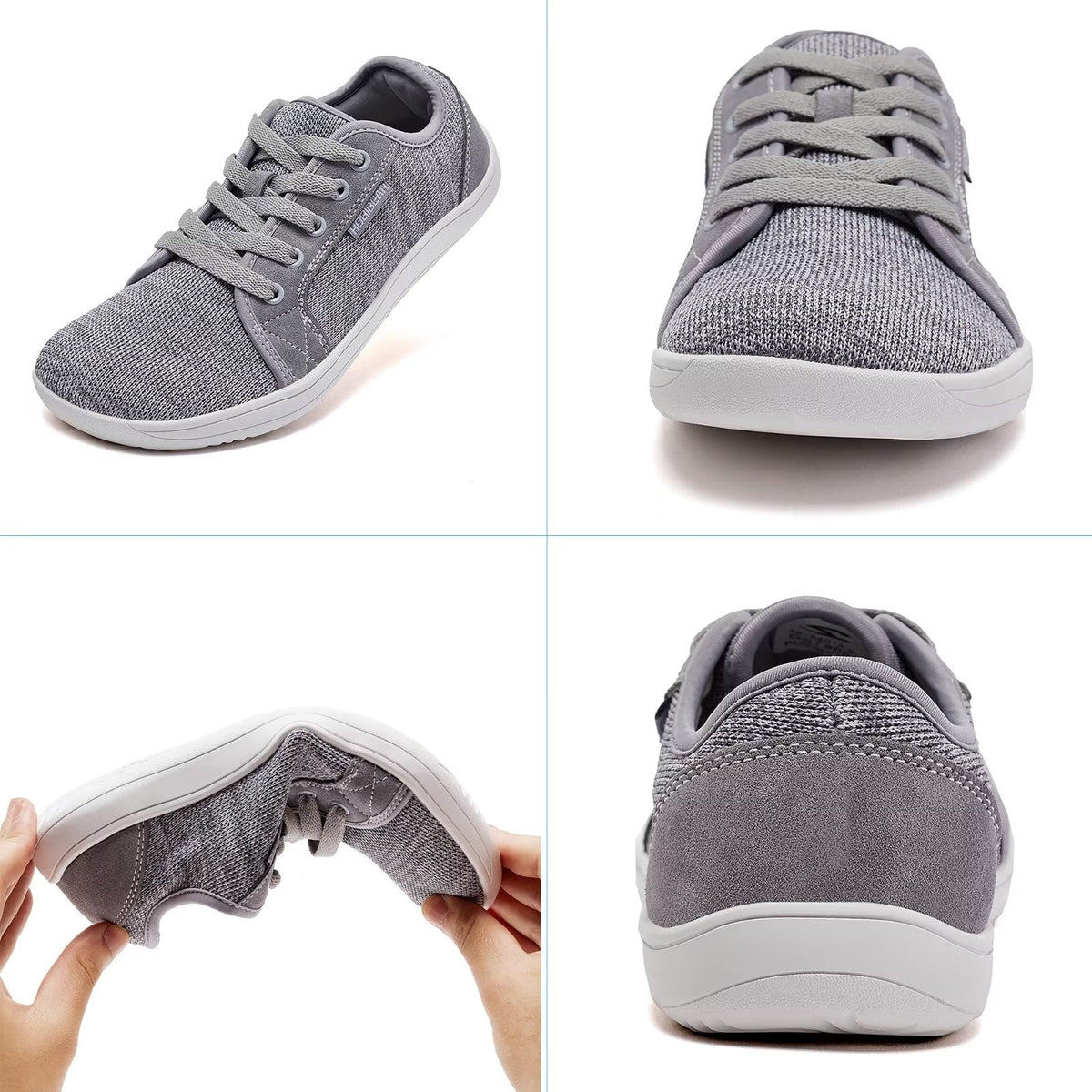 Light Gray Wide Toe Box Barefoot Shoes X241
