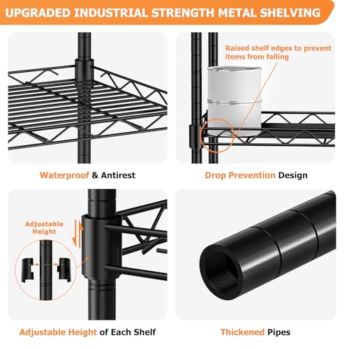 5-Tier Adjustable Metal Wire Shelving Unit Y545