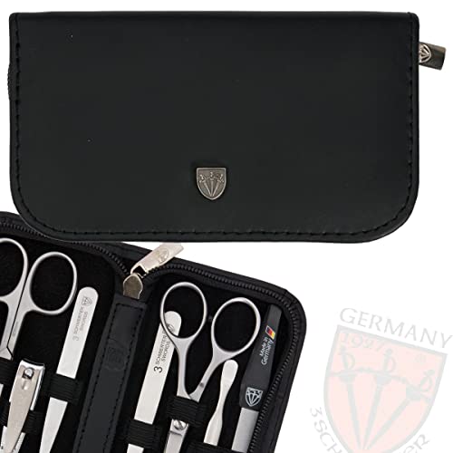 8 piece manicure pedicure grooming kit set synthetic leather case white Q69342