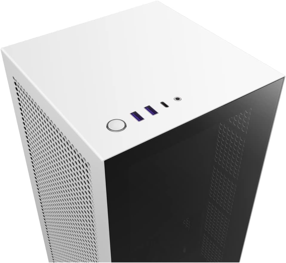 Compact ATX Mid-Tower PC Gaming Case with Tempered Glass Side Panel - Black/Red M908654