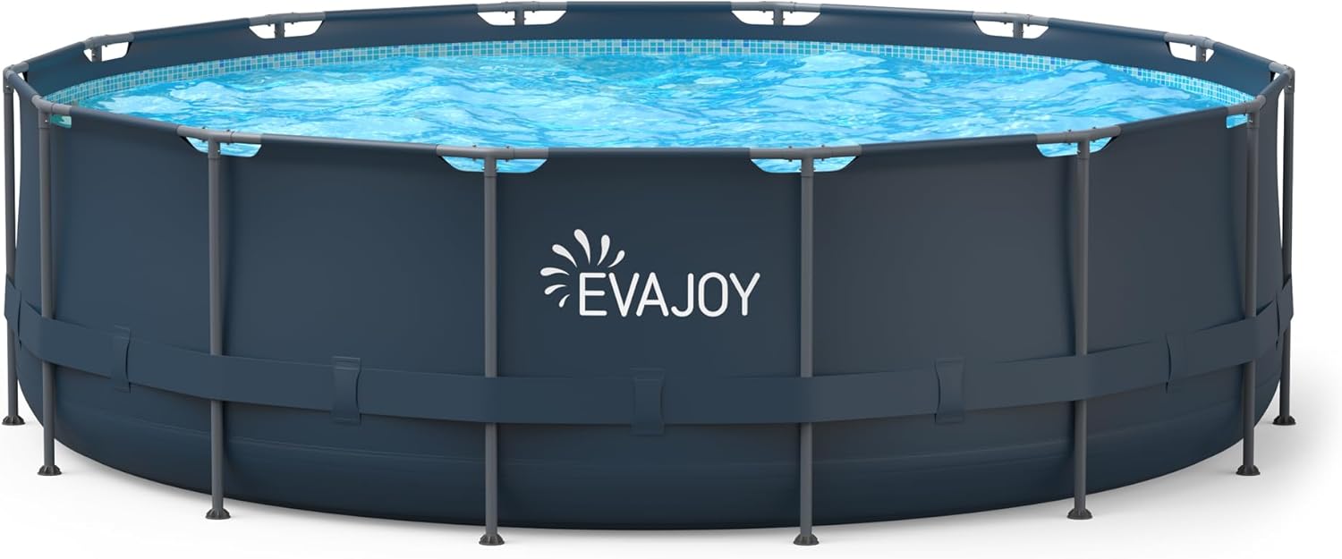 16ft x 48in Round Above Ground Metal Frame Swimming Pool Set with Sand Filter Pump S1094