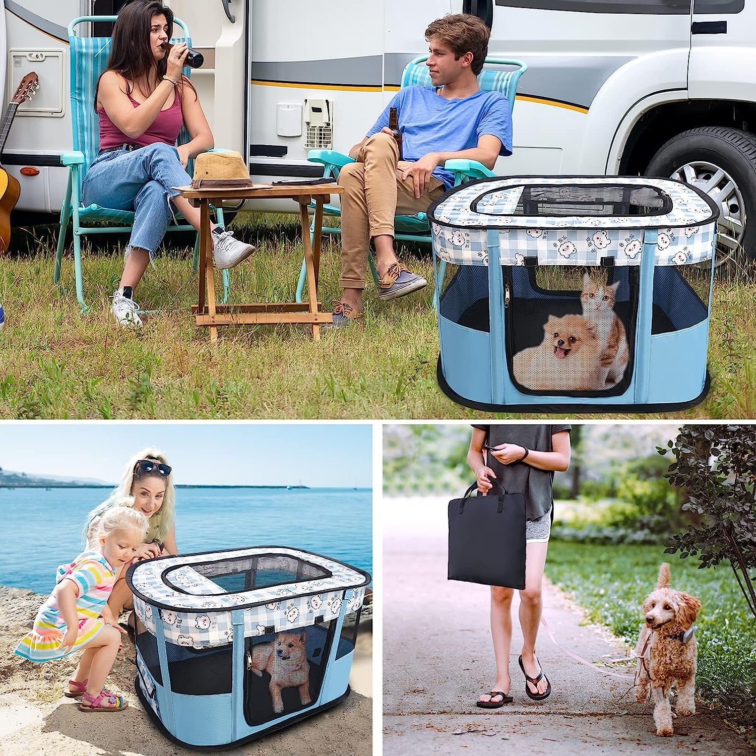 Cat Tent Outdoor Pet Enclosure Tent with Carry Bag K9932