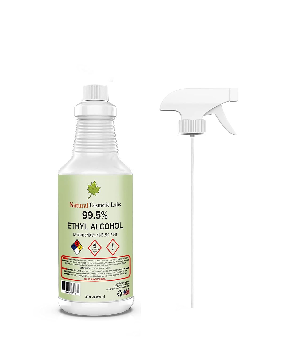 32oz Denatured Ethyl Alcohol 99.5% 200 Proof Spray Bottle F5461