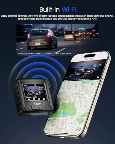 Mini Dash Cam with WiFi, 2K, WDR Night Vision, Parking Monitor B3624