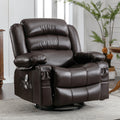 Brown Ergonomic Swivel Rocker Recliner Chair with Vibration Massage and Heat N99032
