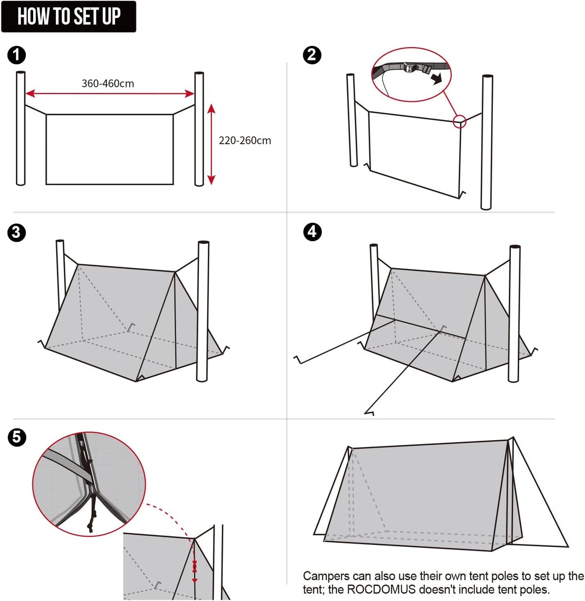 Hammock Hot Tent with Stove Jack, Waterproof Camping Tarp, PU3000mm 4 Season Tent V563
