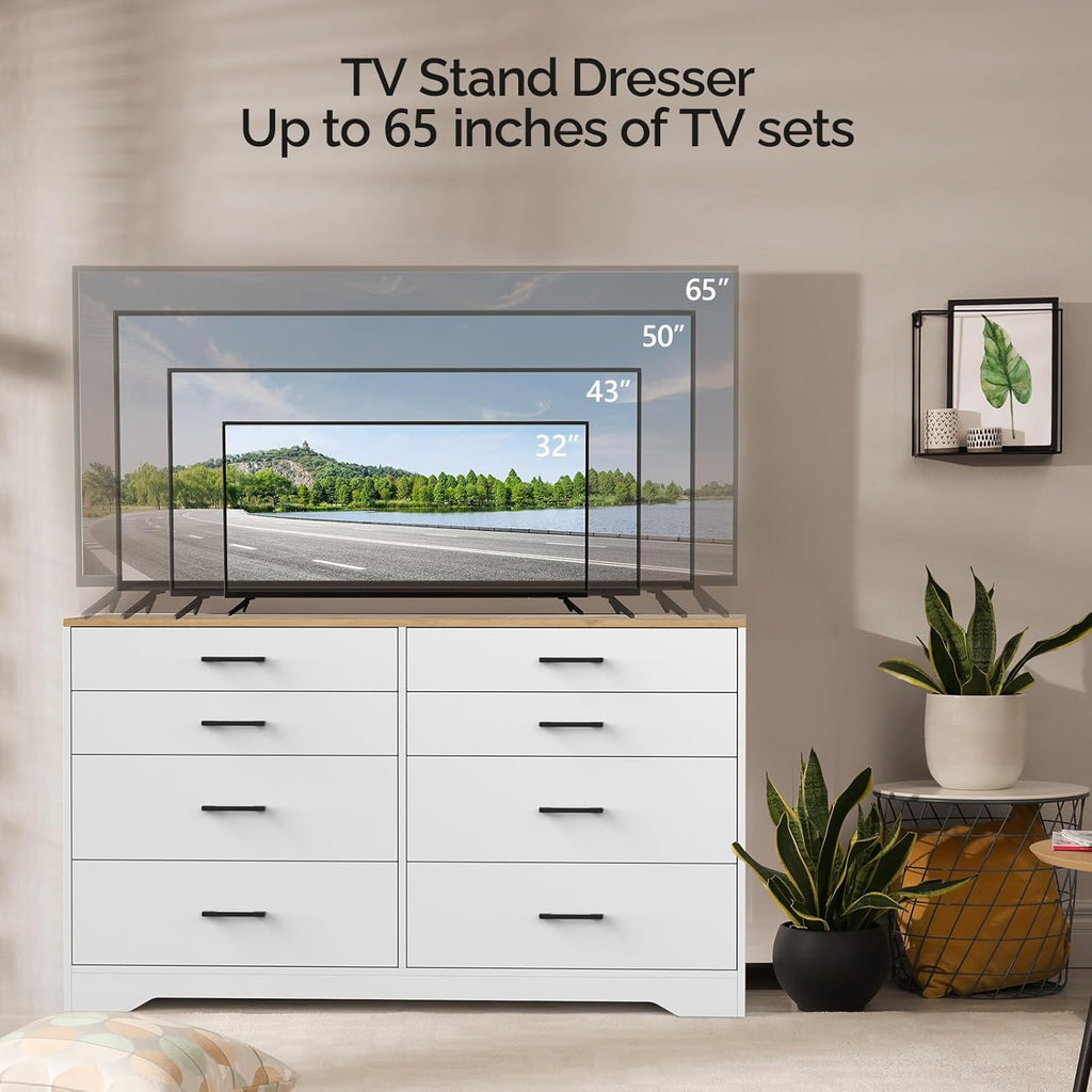 White 8 Drawer Wood Dresser Z91214
