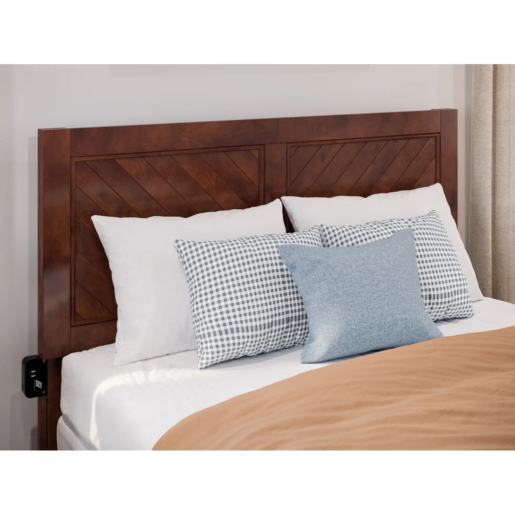 Full Solid Wood Foundation Bed Frame with Matching Footboard B7756