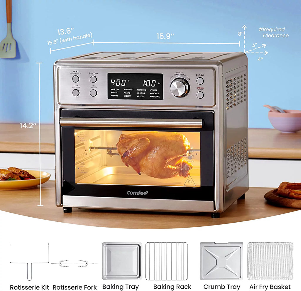 12-in-1 Air Fryer Toaster Oven Combo, 26.4 QT, Stainless Steel K6679