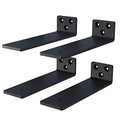 Black Powder Coated Steel Floating Shelf Brackets 4-Pack T17495