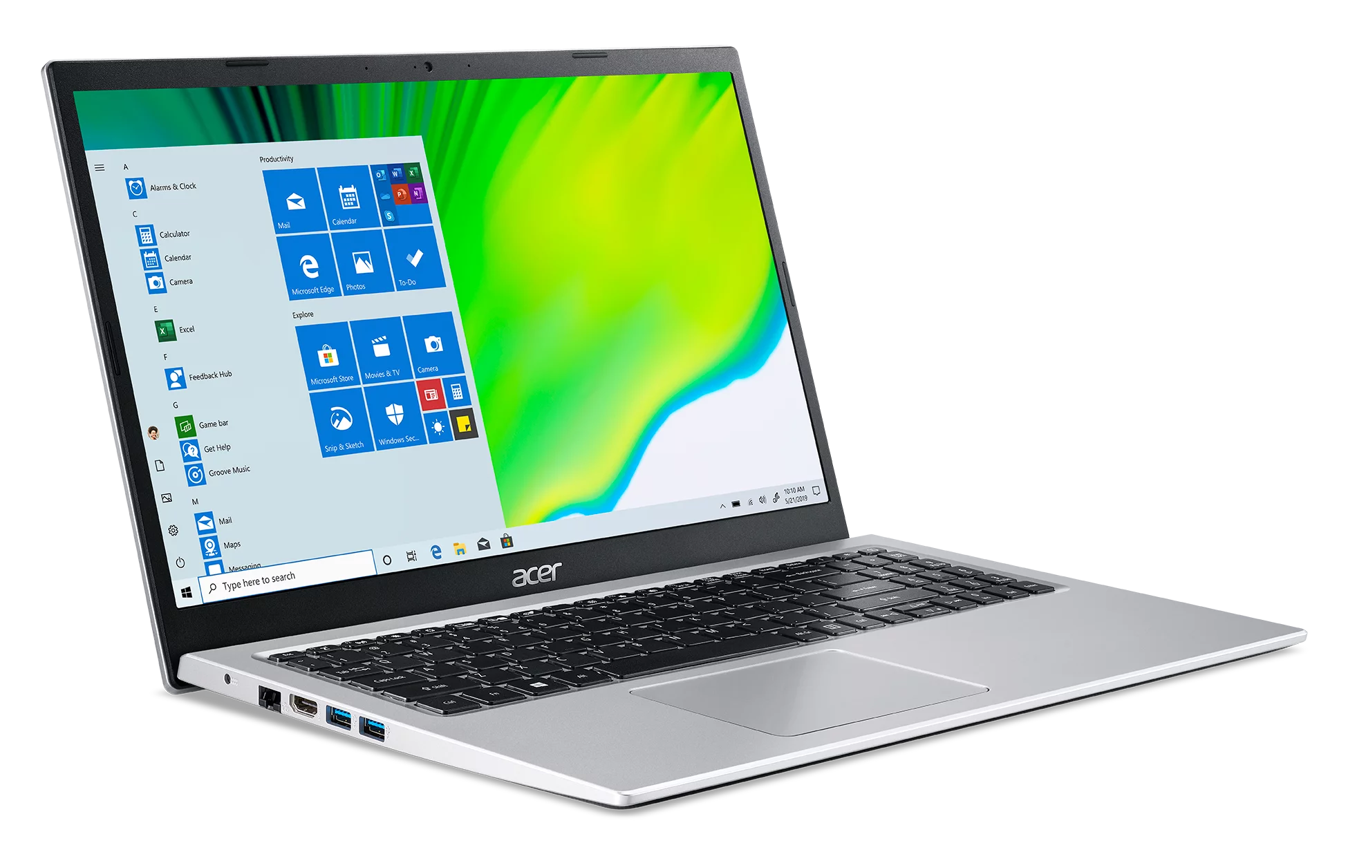 15.6" Full HD Display Intel Celeron N4500 4GB DDR4 128GB eMMC Pure Silver Windows 11 Home Laptop W286225