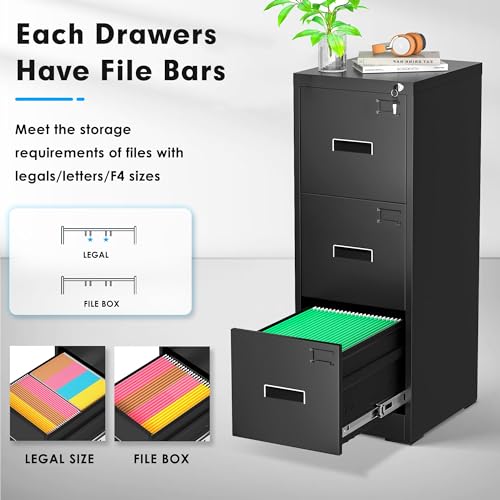 Black 2 Drawer Locking Metal File Cabinet R569000