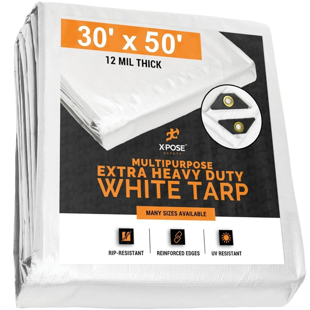 White Heavy Duty Tarps 30 x 50 P2735
