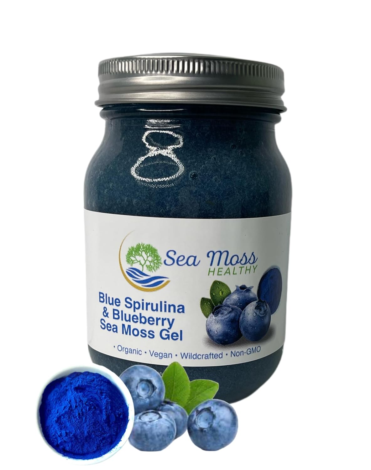 Blue Spirulina Blueberry Sea Moss Gel, 16 oz J657023