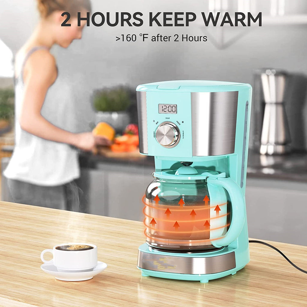 Blue 12-Cup Programmable Drip Coffee Maker X675693